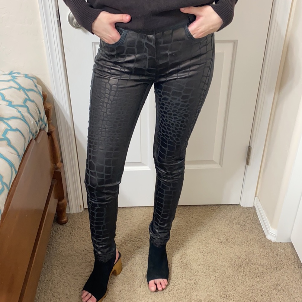 Beate Heymann Alligator faux leather pants